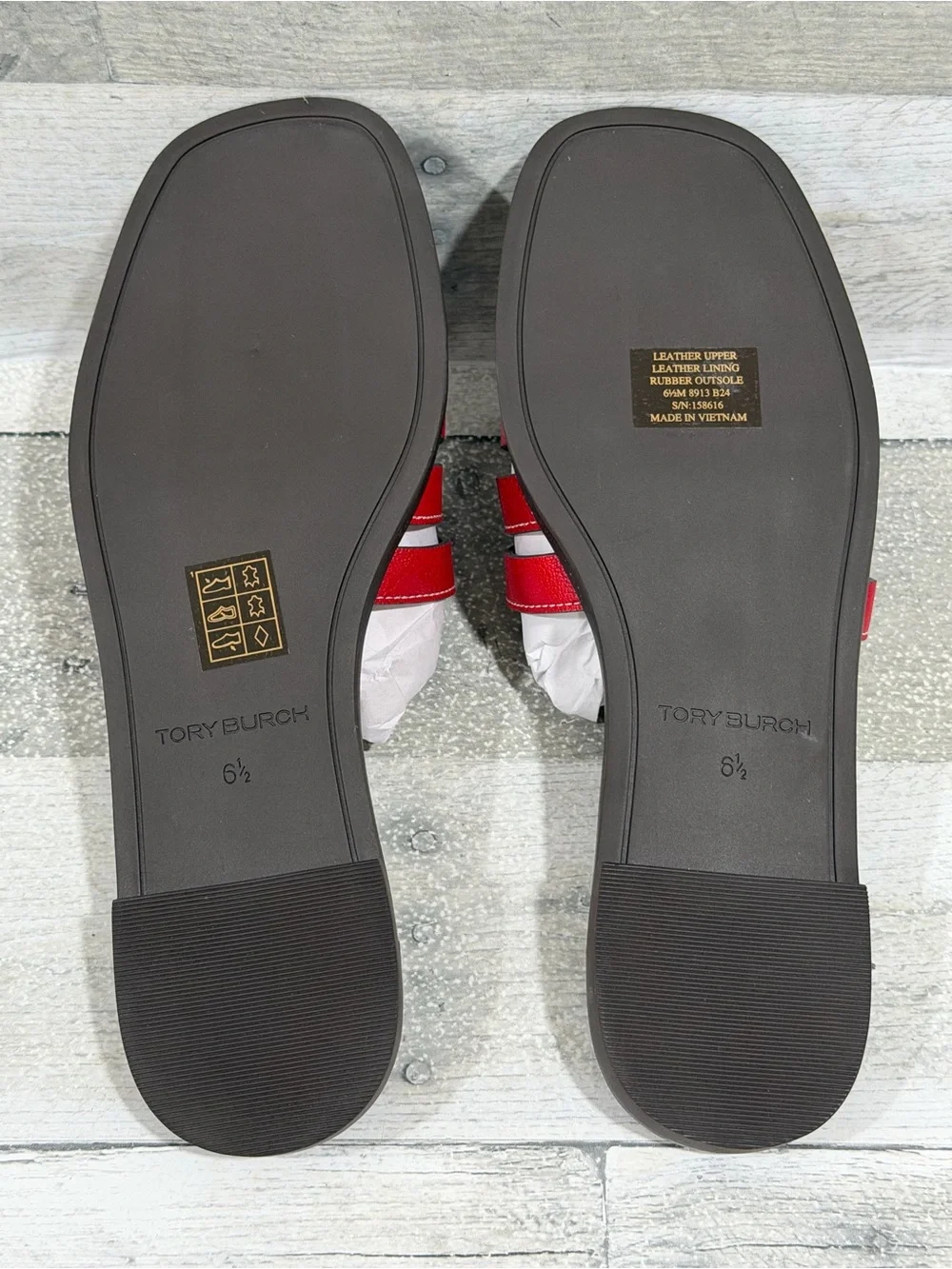 TORY BURCH Ines Multi-strap Slide In Tory Red/plum - Size - 6.5 .US